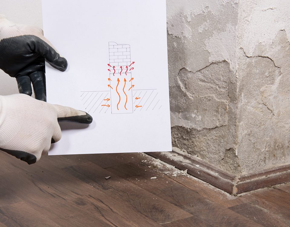 Aufsteigende Feuchtigkeit in der Wand